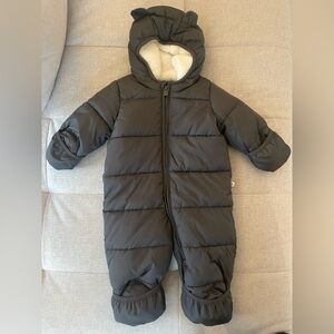 GAP Black Hooded Baby Snowsuit
